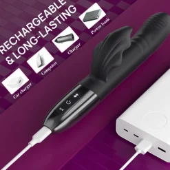 marielove Xxl Vibrator|Paarvibrator|Vibrator Stimulation Klitoris Wasserdicht USB GM-562 Schwarz