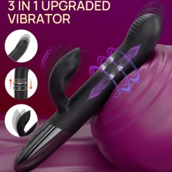 marielove Xxl Vibrator|Paarvibrator|Vibrator Stimulation Klitoris Wasserdicht USB GM-562 Schwarz