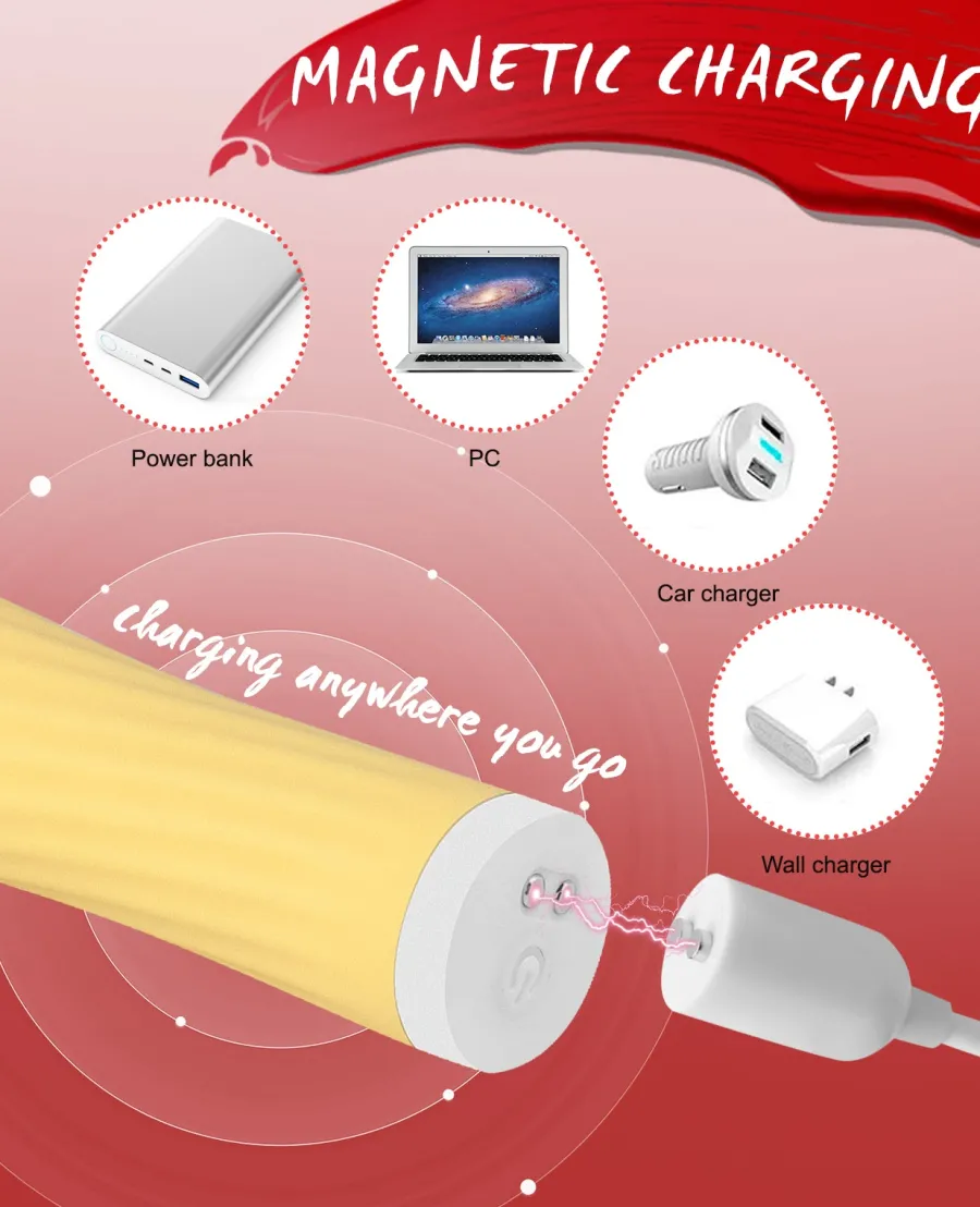 marielove Xxl Vibrator|Paarvibrator|Vibrator Stimulation Klitoris Wasserdicht USB GM-280 Gelb