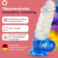 marielove Anal Dildo|Saugnapfdildo|XXL Dildo mit Saugnapf Ø 7 cm 4 Farben