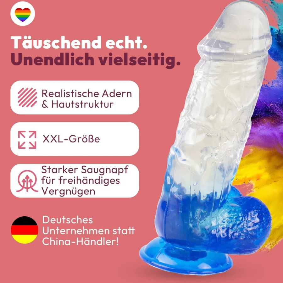 marielove Anal Dildo|Saugnapfdildo|XXL Dildo mit Saugnapf Ø 7 cm 4 Farben