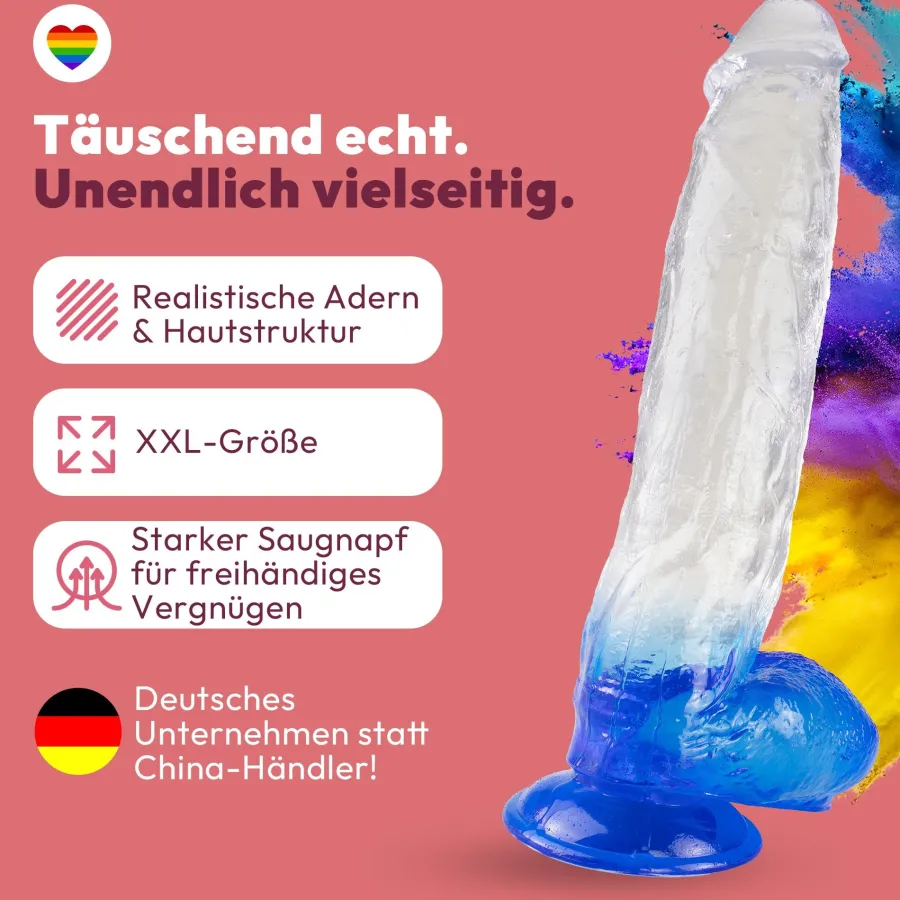 marielove Anal Dildo|Saugnapfdildo|XXL Dildo mit Saugnapf 31 cm 4 Farben